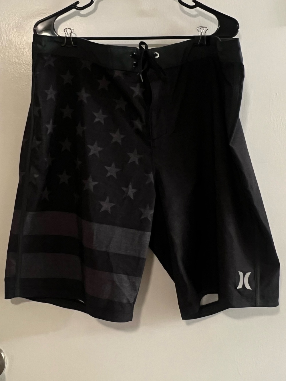 Hurley Phantom Board Shorts Black American Flag Size 36